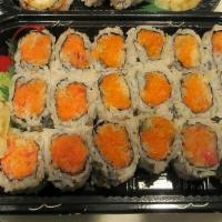 Spicy Maki Combo · Spicy tuna, salmon, yellowtail. Served with side. Spicy. Choose a side; miso soup, house sal...