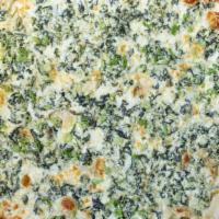 Lg- Animal Col · Spinach and artichoke dip with cayenne, scallions, and premium whole milk