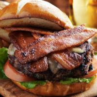 Bacon Cheeseburger · Delicious juicy beef patty with crispy bacon cooked to perfection topped with melted cheese ...