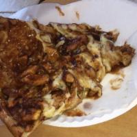 Bbq Chicken Pizza Slice · Mozzarella cheese and chicken.