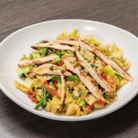 Asian Chicken Salad 2.0 · Grilled chicken, romaine, peppers, green beans, peanuts, scallions, cilantro, sesame seeds, ...
