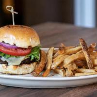 Friedmans Burger · All natural angus beef and herb fries.