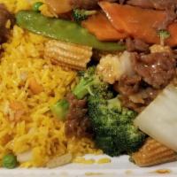 Beef With Mixed Vegetables Dinner Platter · 