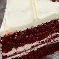 Slice Of Red Velvet Cake · Delicious slice of  moist Red Velvet Cake filled and iced with Cream Cheese Frosting!!