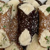 Large  Cannoli · Crunchy Large cannoli shell filled with fresh chocolate chip cannoli cream filling.
