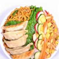 Fried Dumpling Noodle Bowl · Add protein for additional charge.