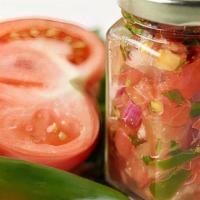 Pico De Gallo · Cubed Tomatoes, Red Onions, Green Jalapeños, Cilantro & Lime