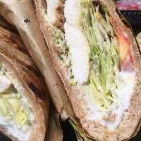 Salt & Pepper · Oven gold turkey and pastrami with Swiss cheese, lettuce and tomato.