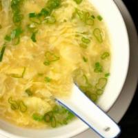 Egg Drop Soup · With noodles.