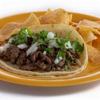 Taco  · Your choice of chicken, BBQ pork, or ground beef w/mixed greens, cheese