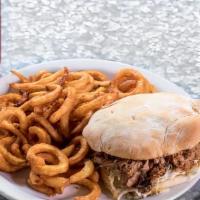 Squealer Delight · Slow-cooked pulled pork.  Vegan option now available!  Served with coleslaw, Swiss cheese, a...