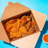 Wing N Sauce (8 Pieces) · Wings tossed with your choice of flavors and served with waffle fries.