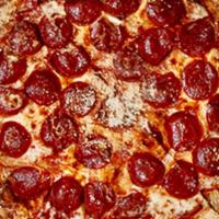 Pepperoni · Mellow red sauce with mozzarella and pepperoni on our signature crust basted with garlic but...