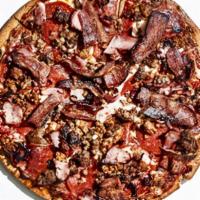 Gluten-Free Mighty Meaty · A carnivorous mix, this pie starts with gluten-free crust (available only in size small) and...