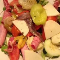 Cold Antipasto · Ham, Salami, Mozzarella, Tomato, Lettuce, onion, Roasted peppers and Balsamic Vinegar