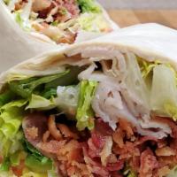Grilled Chicken Caesar Wrap · Bacon, provolone cheese, and Caesar dressing.
