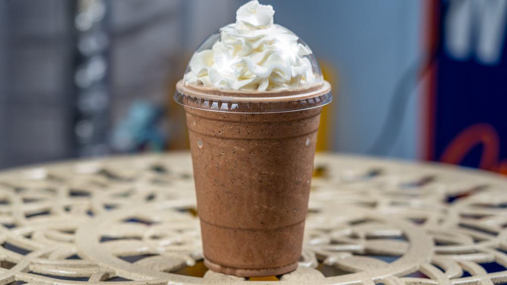 Ralphaccino Mocha (The Perfect Combination) · Blend  of cappuccino, chocolate mousse ice, coffee and 1% milk. topped with homemade whipped cream and chocolate covered espresso beans.