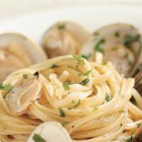 Linguine & Clams · Coast Seafood Restaurant favorite: Little neck clams with home-made linguine pasta.