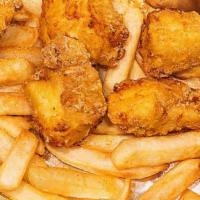 Chicken Nuggets & Fries · Organic chicken nuggets, French fries, ketch up