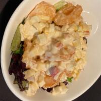 Tropical Sh Salad · NEW !! Lightly breaded shrimp mix  with tropical fruit juice , mayonnaise and fruits kiwi, s...