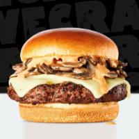 Truffle Burger · Burger, sautéed mushrooms in truffle butter, pepper jack cheese and house sauce.