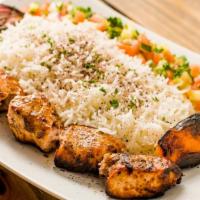 Chicken Kabob (A La Carte) · Boneless pieces of chicken breast marinated in special herbs and spices, broiled on a skewer.