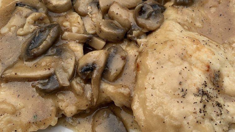 Chicken Marsala · With Mushrooms in Marsala Wine Sauce.