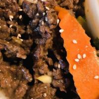 Bulgogi-Deopbap Lunch Special · Rice topped with pan fried beef.