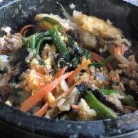 Beef Dolsot Lunch Special · Rice mixed with beef and assorted vegetable in hot stone pot.