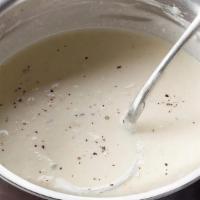 Alfredo Sauce · Heavy cream reduction, butter, garlic, Parmesan cheese. With choice of pasta. Served with fr...