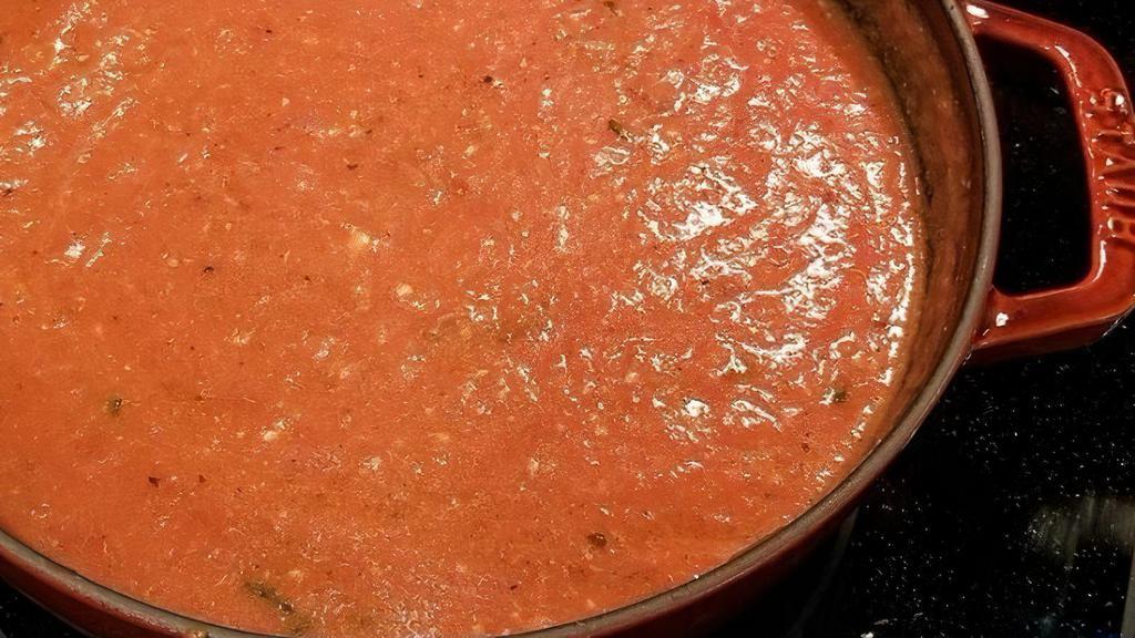 Homemade Marinara · With choice of pasta. Served with fresh bread, choice of optional protein and vegetable add-on's.