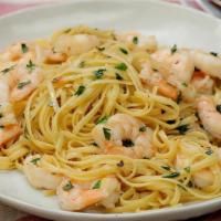Linguine With Scampi Sauce · Lemon juice, white wine, garlic, thyme, butter, Parmesan cheese. Served with fresh bread, ch...