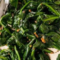 Sautéed Spinach Side · Garlic, shallots and olive oil.