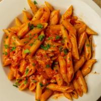 Penne Ala Vodka · With onions and proscuitto in a pink sauce.