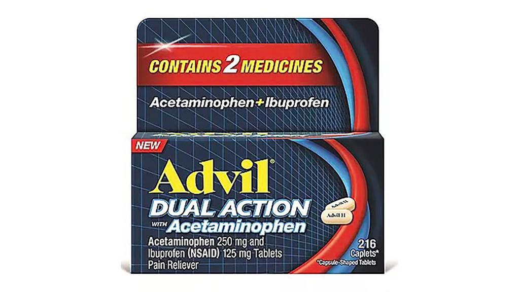Advil Dual Action Acetaminophen + Ibuprofen Caplets (216 Ct) · 216 ct
