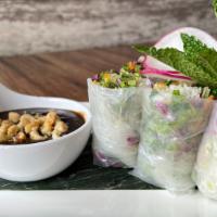 Summer Roll · Fresh vegetable roll with tamarind hoisin sauce and crushed peanut.