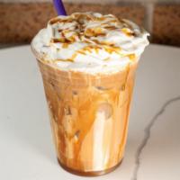 Caramel Macchiato · Espresso, vanilla syrup, steamed milk and caramel sauce, served hot or iced.