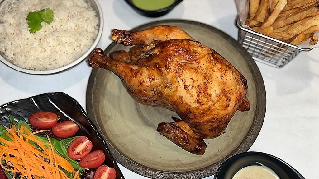 Whole Roasted Chicken Plain · One whole roasted chicken, you can complement this dish by ordering some side dishes.