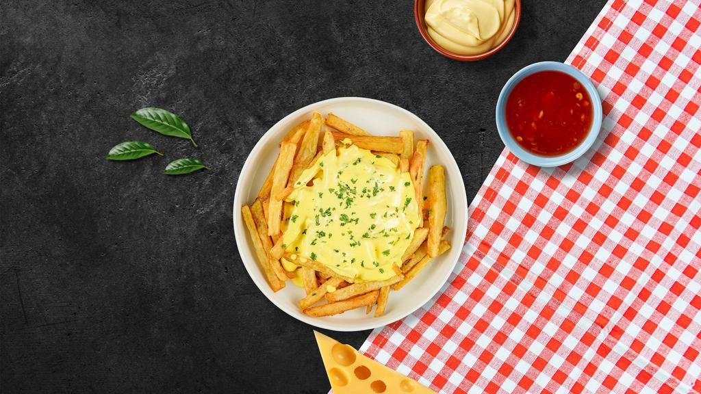 Cheese Fries · (Vegetarian) Idaho potato fries cooked until golden brown and garnished with salt and melted cheddar cheese.