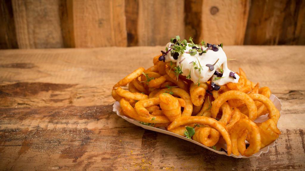 Curly Fries · Fresh cut curly fries.