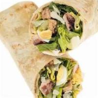 Grilled Chicken Caear Wrap · Served with Grilled Chicken, Sliced Egg, Parmesan Cheese and Housemade Croutons. Our chef re...