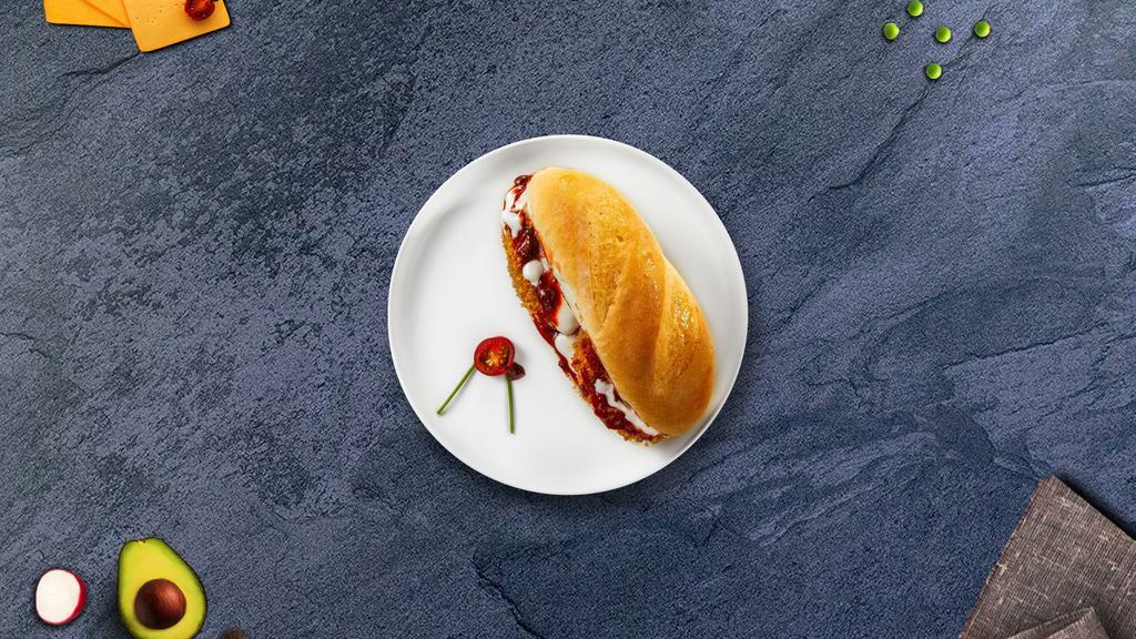 Milanes Cluck Sub · Chicken milanesa with melted cheese, lettuce, and tomato. Served on your choice of bread.