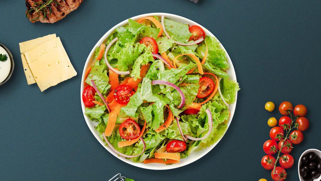House Of Salads · (Vegetarian) Romaine lettuce, cherry tomatoes, carrots, and onions dressed tossed with lemon juice & olive oil