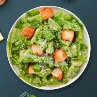 Romaine Salad · (Vegetarian) Romaine lettuce, house croutons, and parmesan cheese tossed with Caesar dressing.