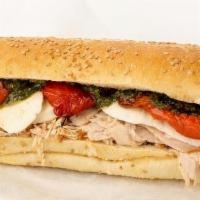 Number Seven · Herb Roasted Turkey, Fresh Mozzarella, Roasted Red Peppers, Cutlets' Basil Pesto