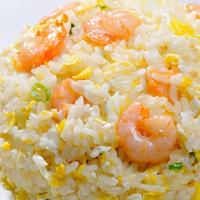Fried Rice With Eggs & Shrimp蝦仁炒飯 · Choice with chicken or beef.