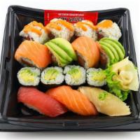 Raw Variety Pack · raw |  15pc total - 3pc nigiri (tuna, salmon, seared albacore), 4pc super salmon roll, 4pc s...