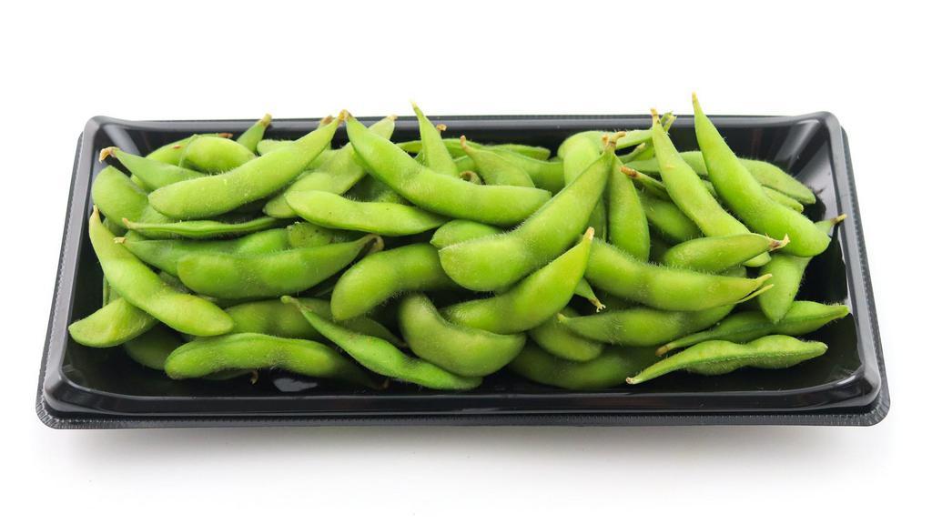 Edamame · vegan | steamed soy beans & sea salt. perfect for snacking | 340 Cal. | contains: soy
