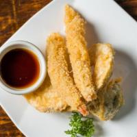 Shrimp & Veggie Tempura · Served with miso soup or green salad and rice.