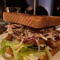 Chicken Milanese Sandwich · Fried Chicken Thigh + Creamy Dill Slaw + Lettuce + Pickles + Asiago + Texas Toast + Fries